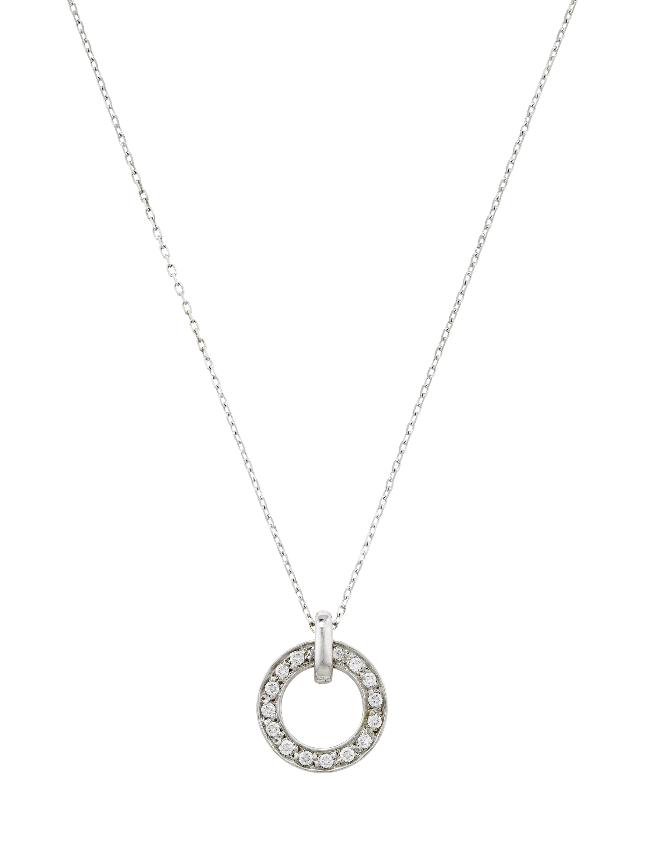 E.W Adams 9ct gold diamond spinning hoop pendant, UK version