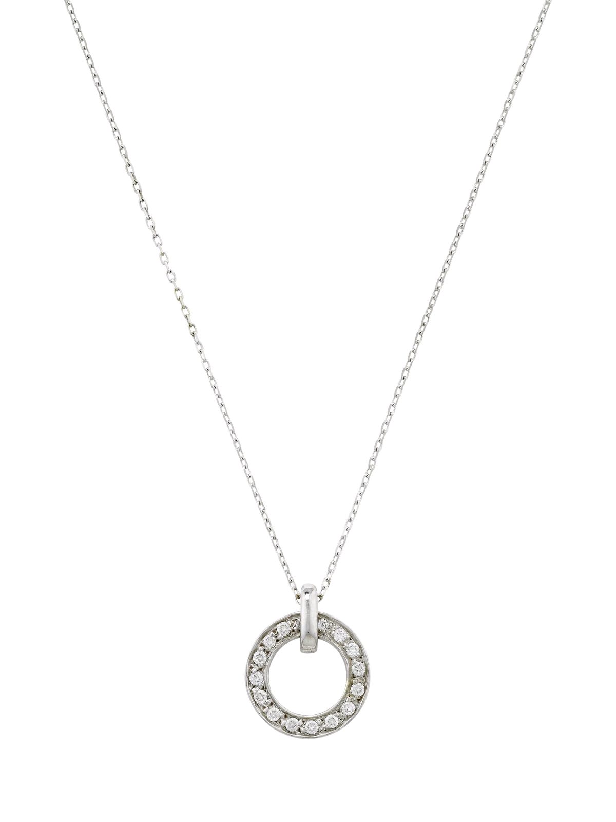 E.W Adams 9ct gold diamond spinning hoop pendant, UK version
