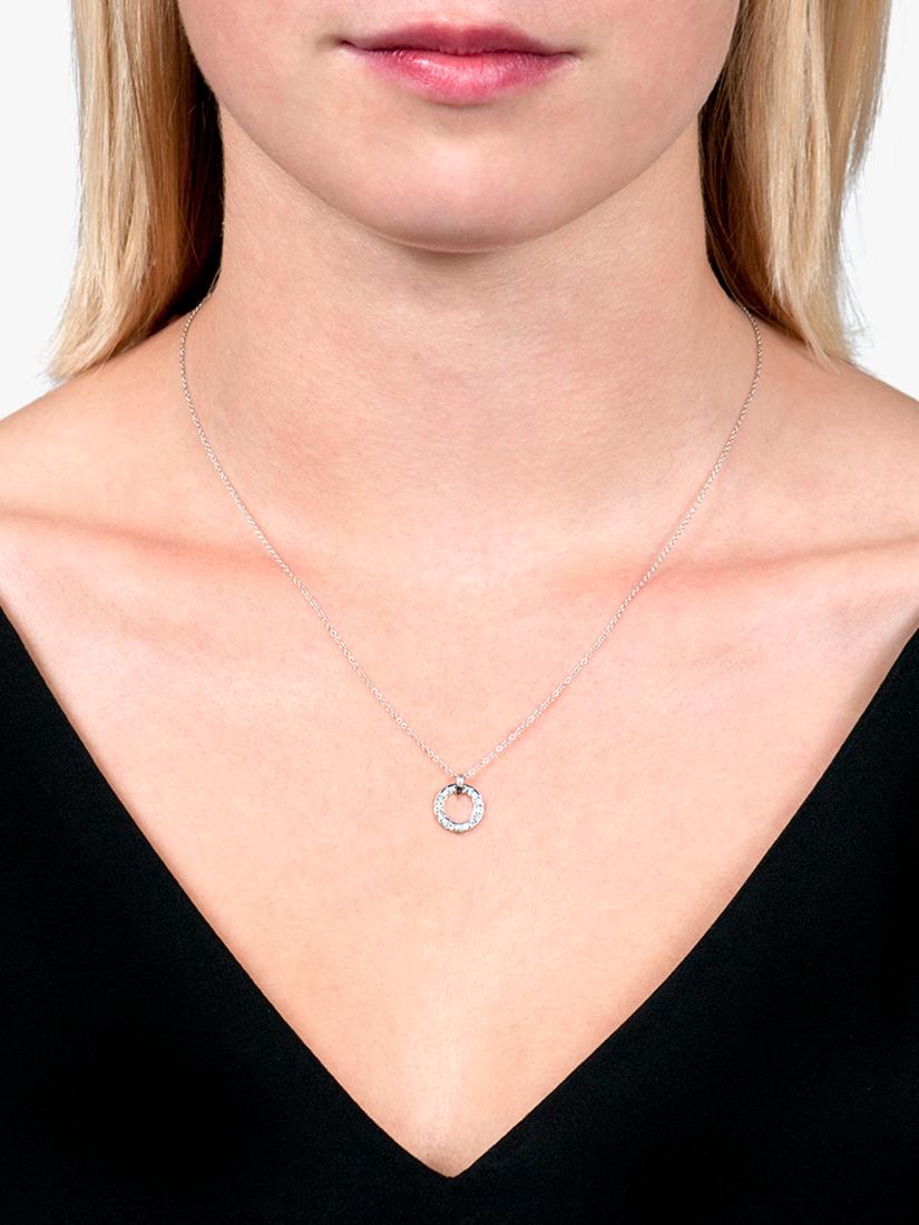 E.W Adams 9ct gold diamond spinning hoop pendant, UK version