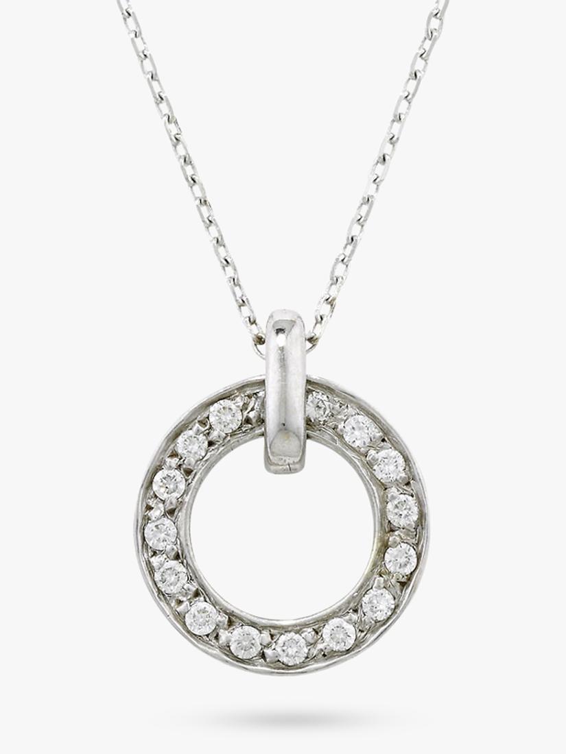 E.W Adams 9ct gold diamond spinning hoop pendant, UK version