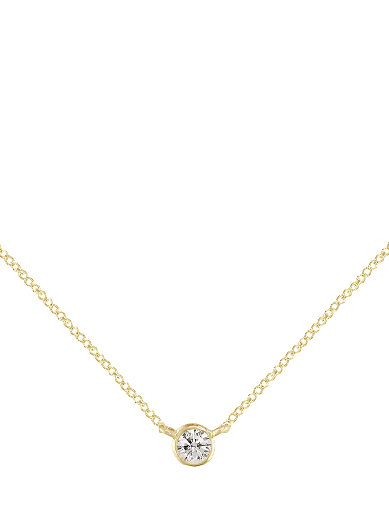 E.W Adams 9ct Gold Solitaire Diamond Pendant Necklace, Yellow Gold