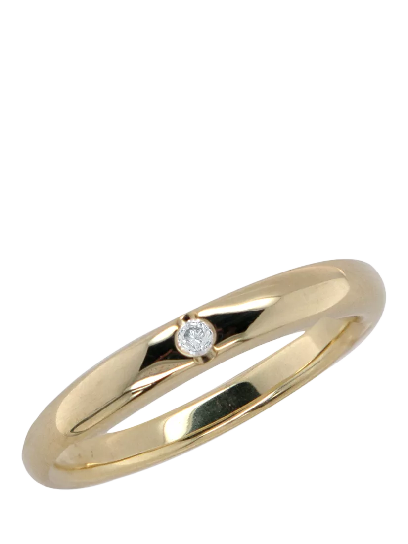 E.W Adams 9ct yellow gold diamond band ring size M (British brand)