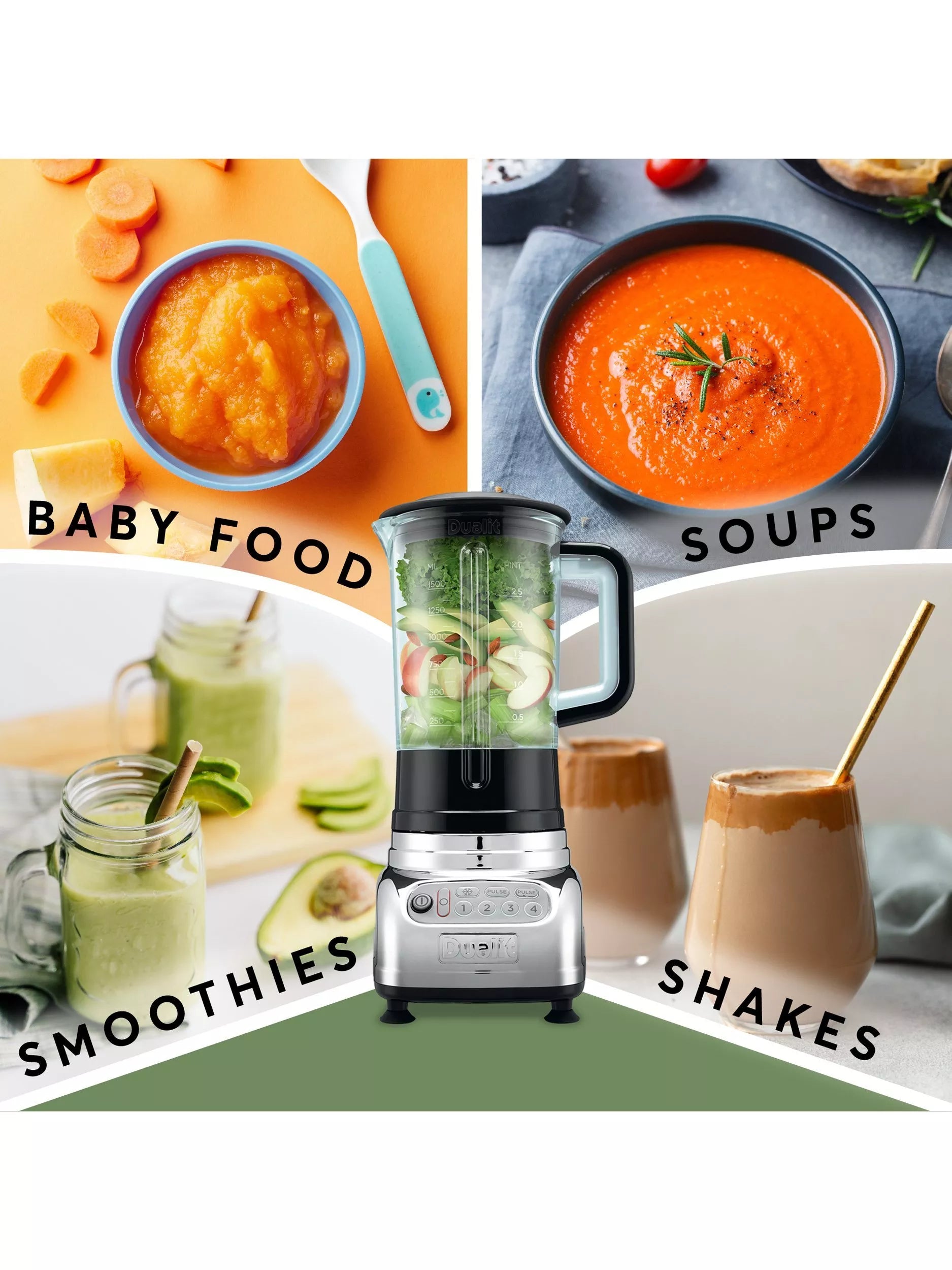 Dualit stainless steel food blender and smoothie maker, imported from the UK