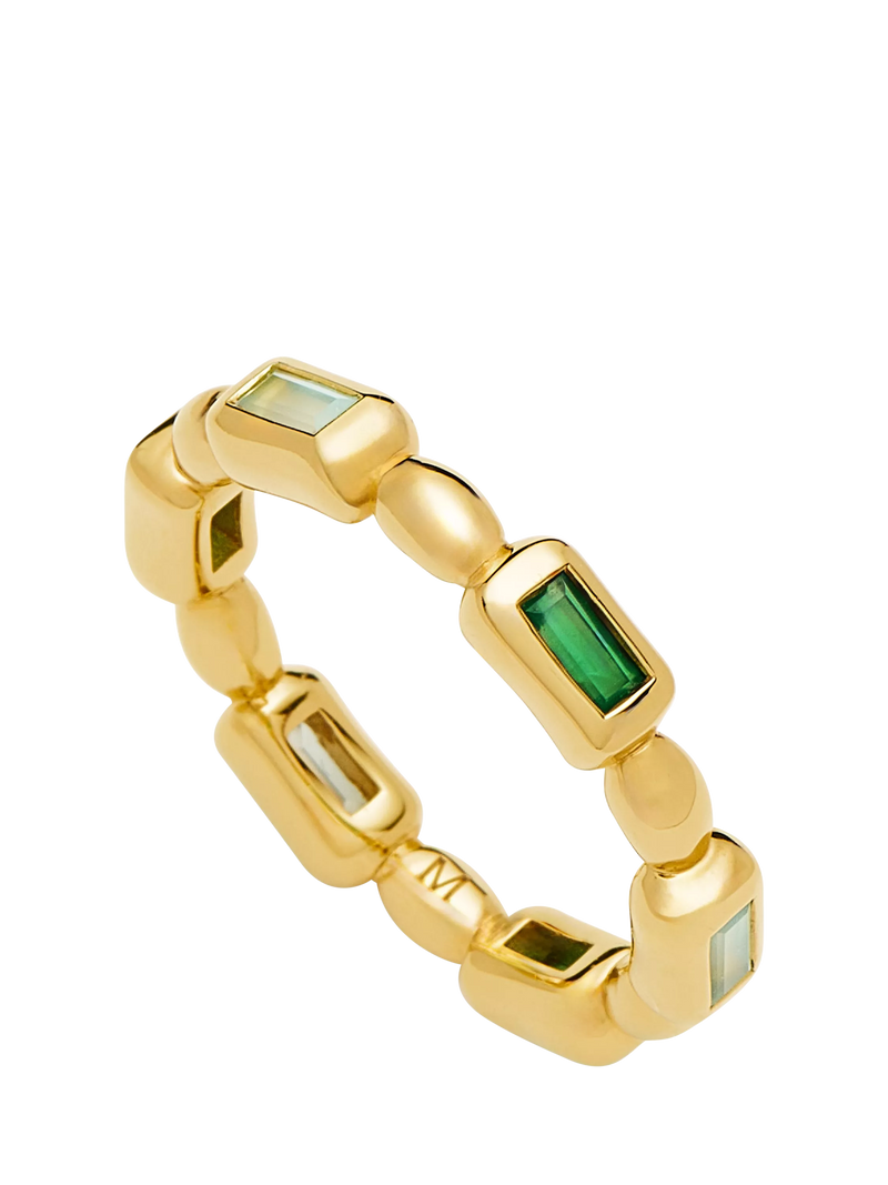 Missoma Sculptural Gemstone Ring, Gold/Green