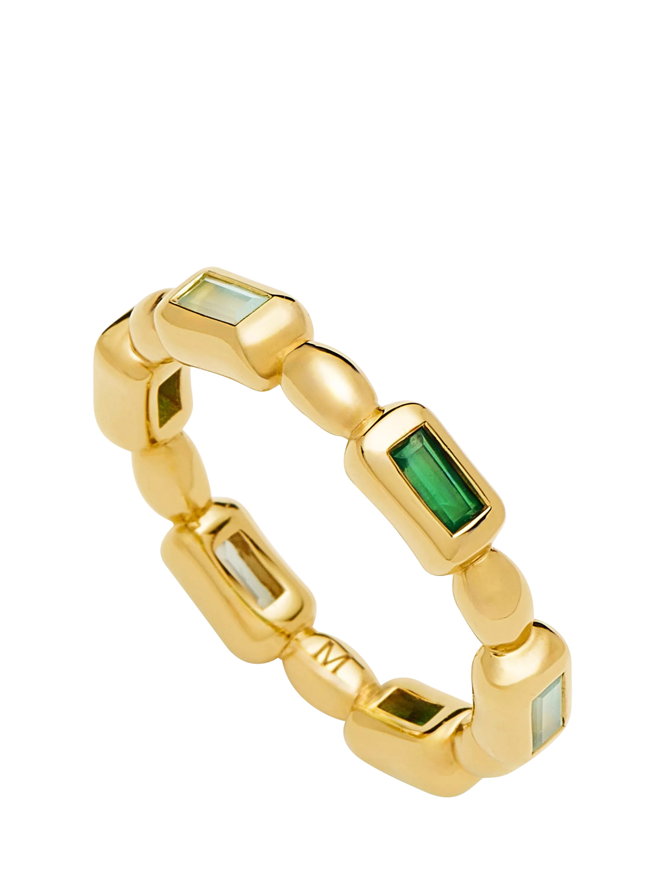 Missoma Sculptural Gemstone Ring, Gold/Green