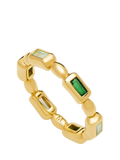 Missoma Sculptural Gemstone Ring, Gold/Green