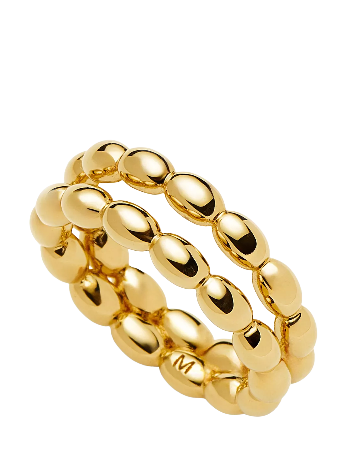 Missoma Molten Olive Double Band Gold Plated Stacking Ring