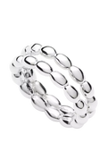 Missoma Molten Olive Double Band Stacking Ring, Silver