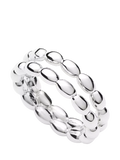 Missoma Molten Olive Double Band Stacking Ring, Silver