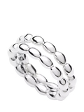 Missoma Molten Olive Double Band Stacking Ring, Silver