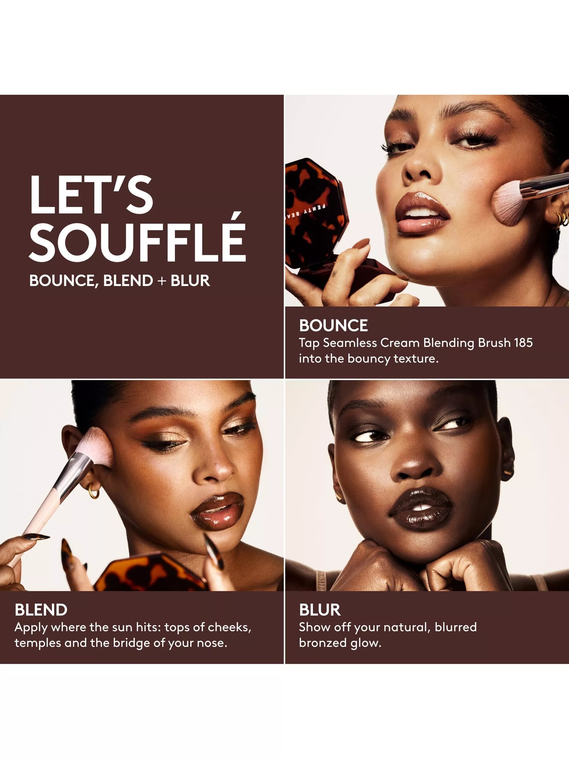 Fenty Beauty Sun Stalk'r Soufflé bronzer brush, imported from the UK