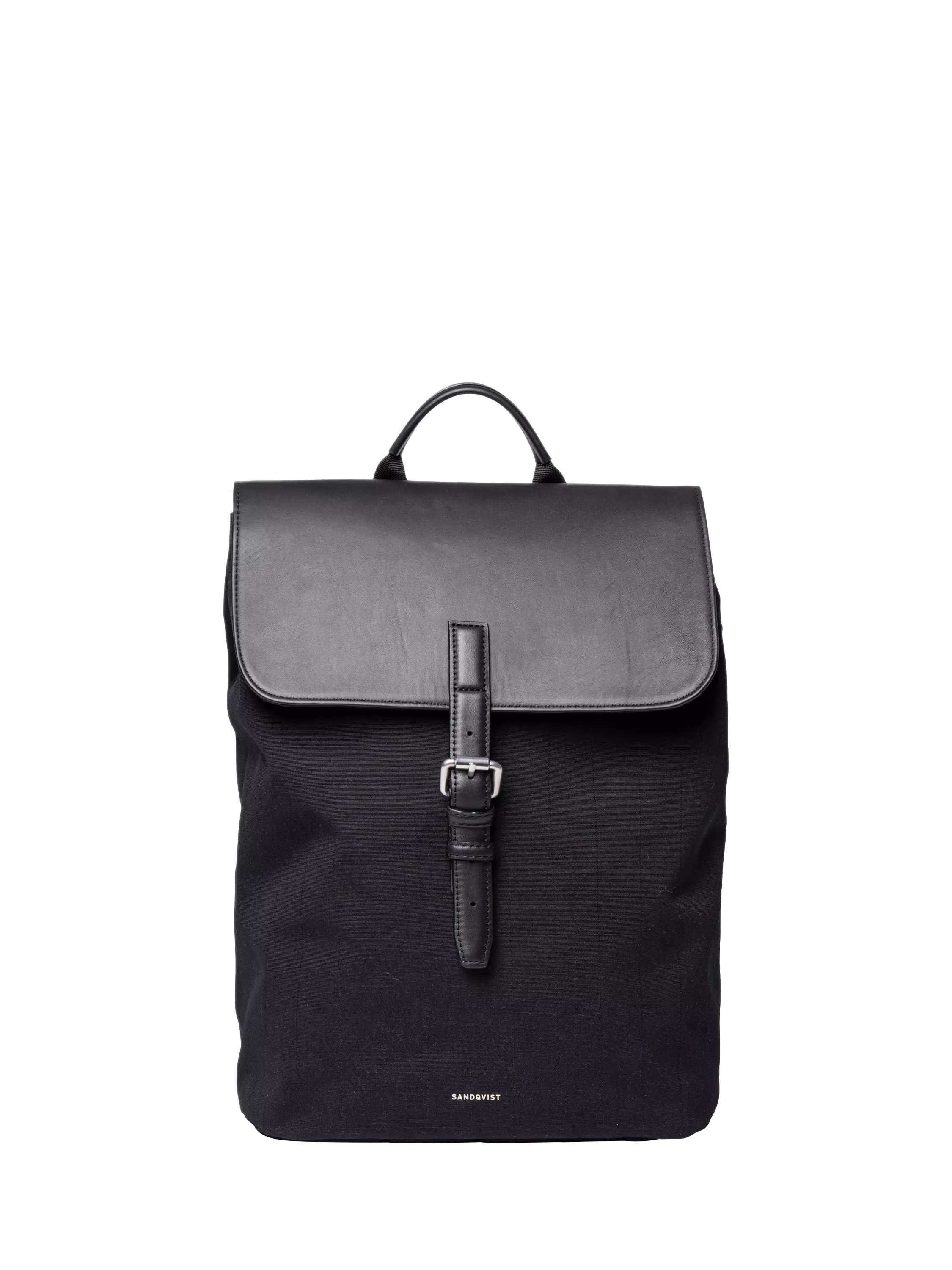 Sandqvist Leather Lid backpack 25L black, UK version