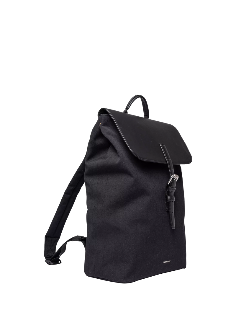 Sandqvist Leather Lid backpack 25L black, UK version