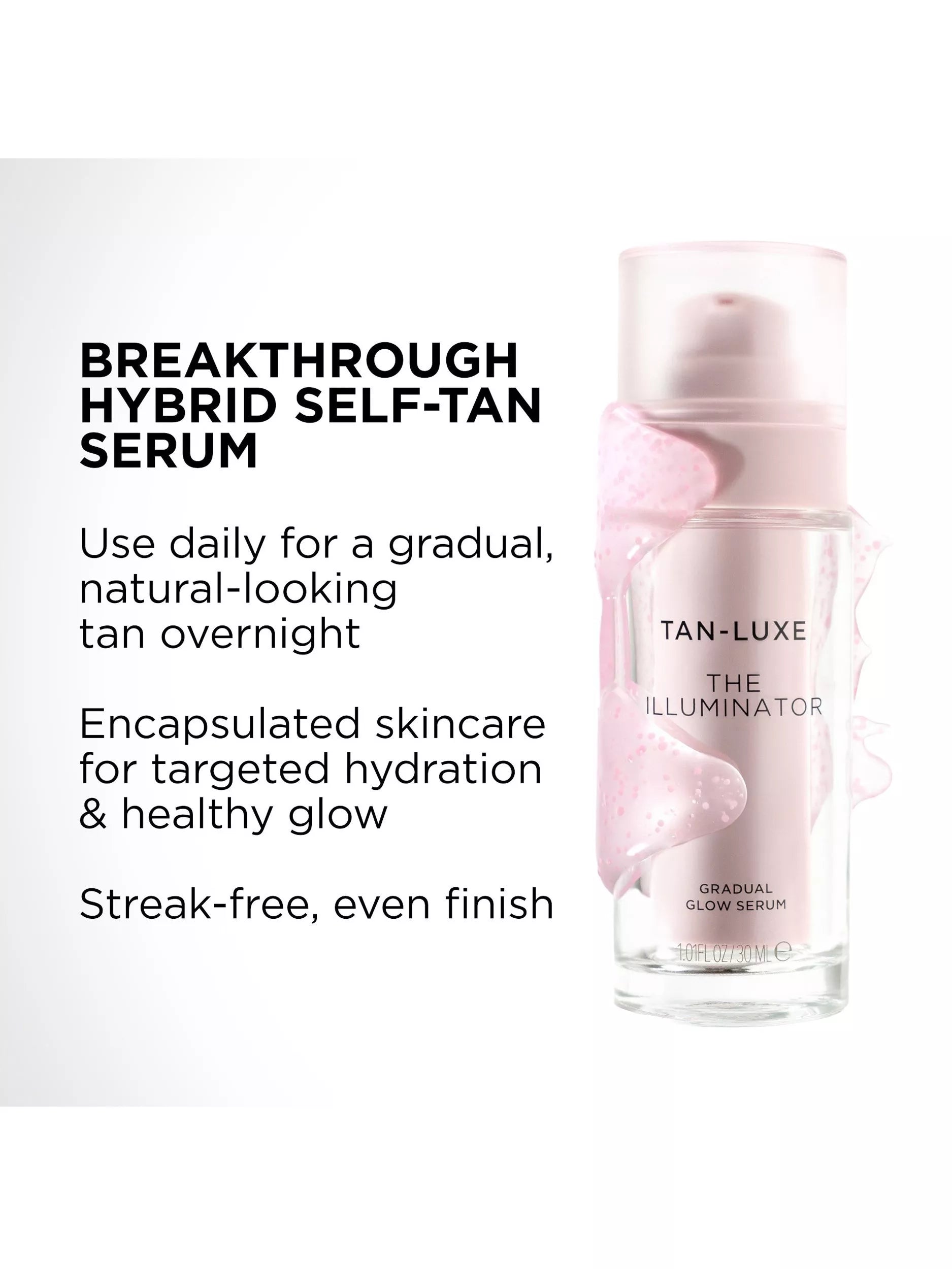 Tan-Luxe Illuminator self-tan serum 30ml, imported from the UK