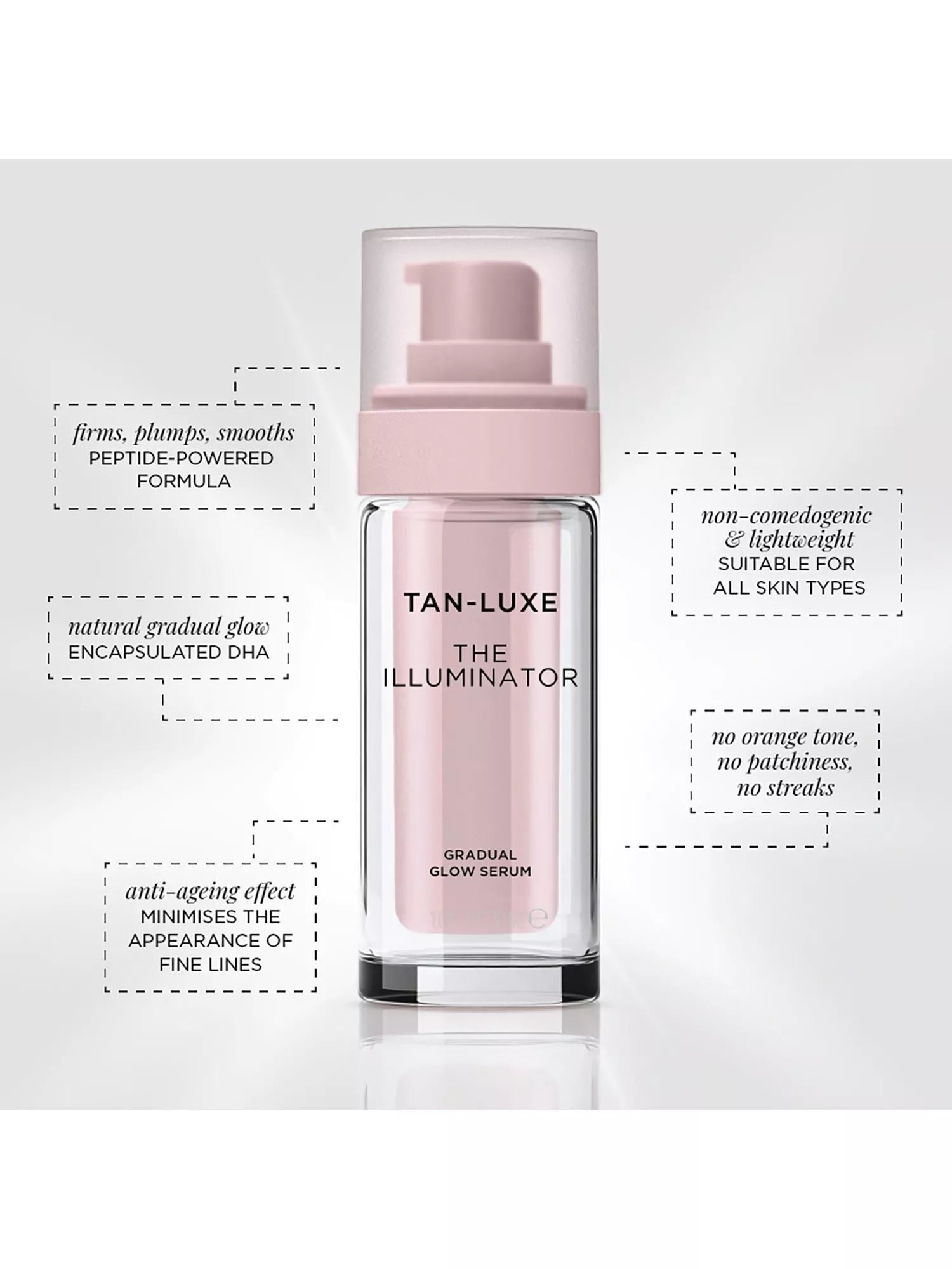 Tan-Luxe Illuminator self-tan serum 30ml, imported from the UK