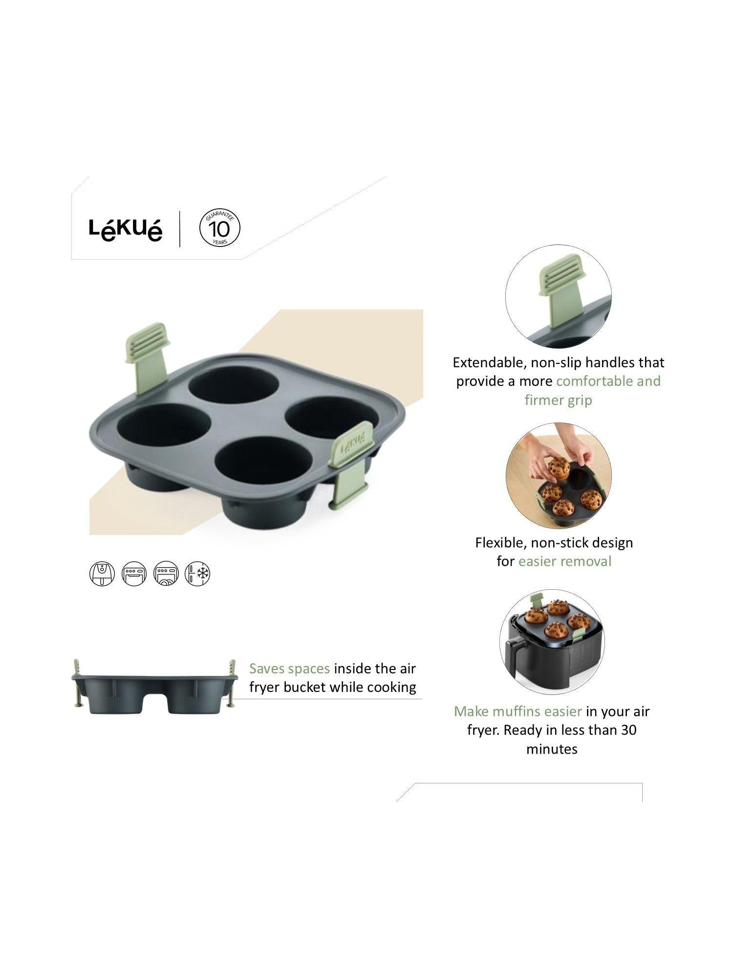 Lékué silicone non-stick muffin mould 4-hole - British product