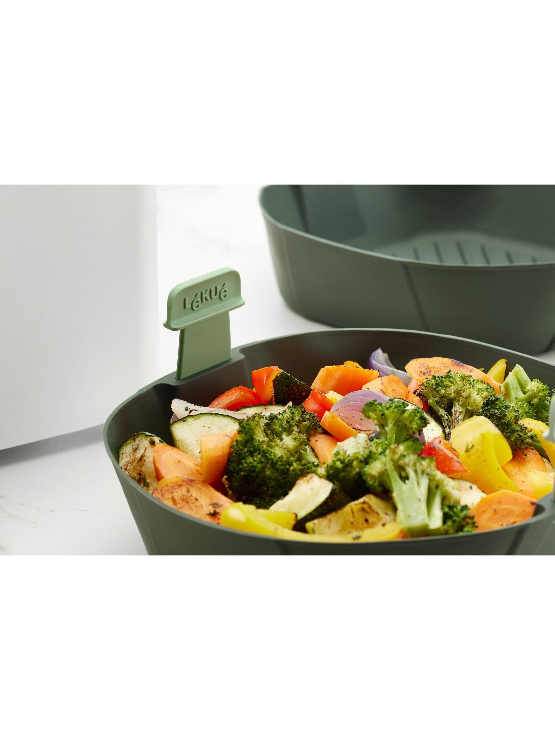 Lékué air fryer basket large square grey - British product