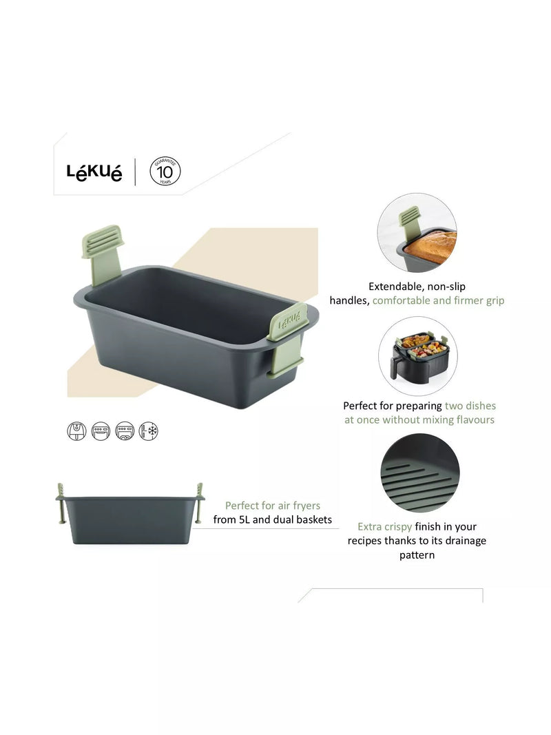 Lékué rectangular air fryer basket grey, UK version