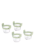 Lékué air fryer glass mini cups set of 4 clear/green (British brand)