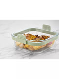 Lékué air fryer square glass dish clear green (British brand)