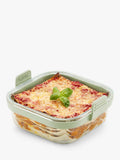 Lékué air fryer square glass dish clear green (British brand)