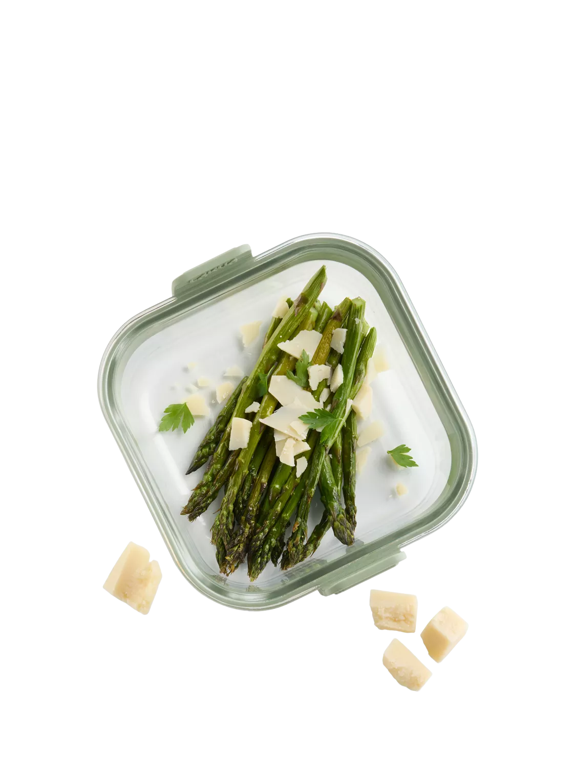 Lékué air fryer square glass dish clear green (British brand)