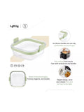 Lékué air fryer square glass dish clear green (British brand)