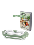 Lékué glass steam cooker with tray and recipe book (British brand)