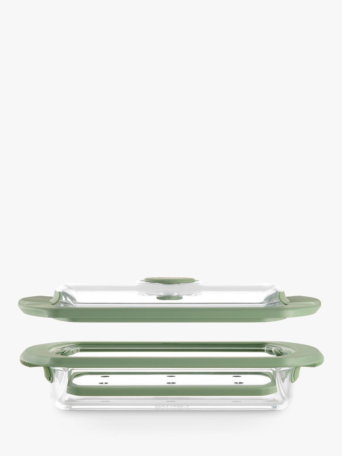 Lékué glass steam cooker with tray and recipe book (British brand)