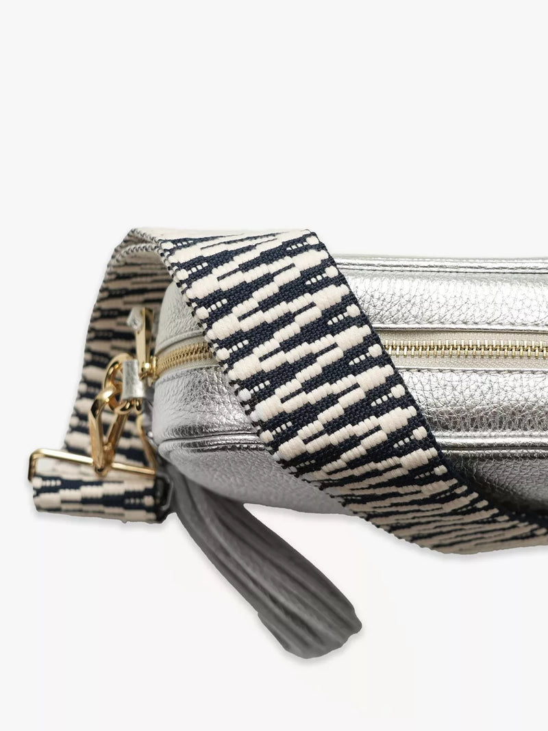 Apatchy London silver leather crossbody bag - British product