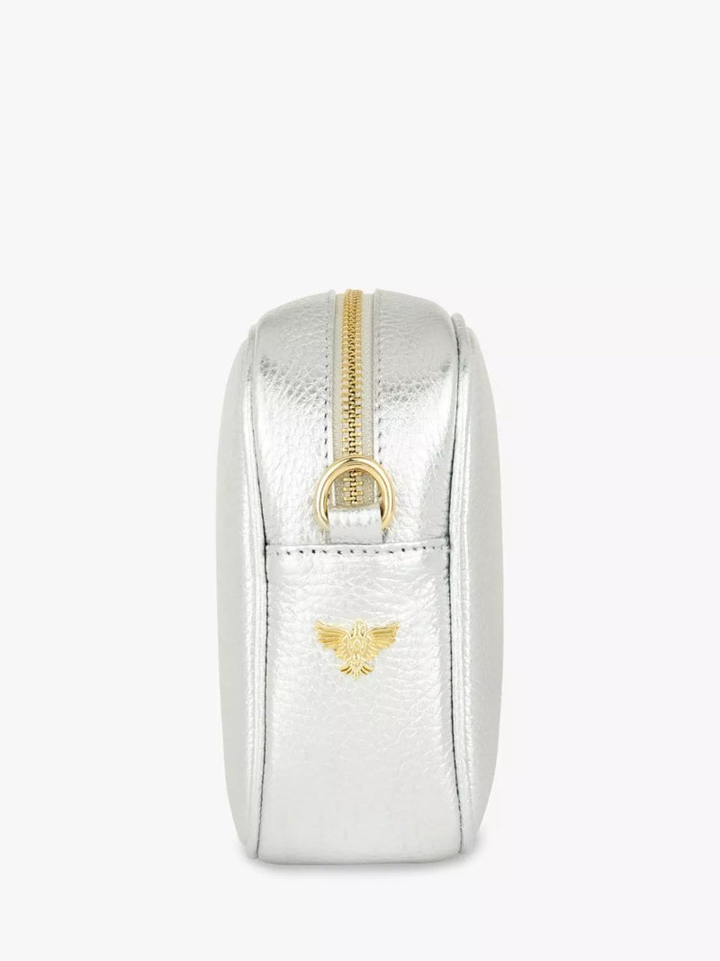 Apatchy London silver leather crossbody bag - British product