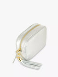 Apatchy London silver leather crossbody bag - British product