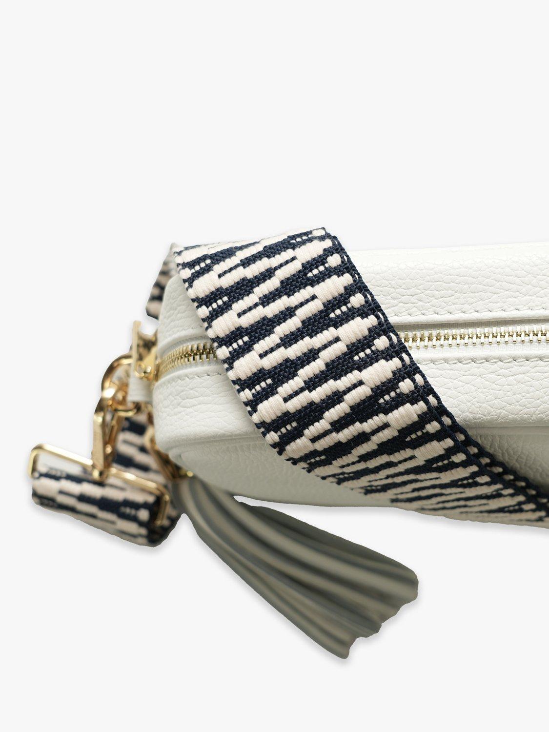 Apatchy London white tassel leather crossbody bag - British product