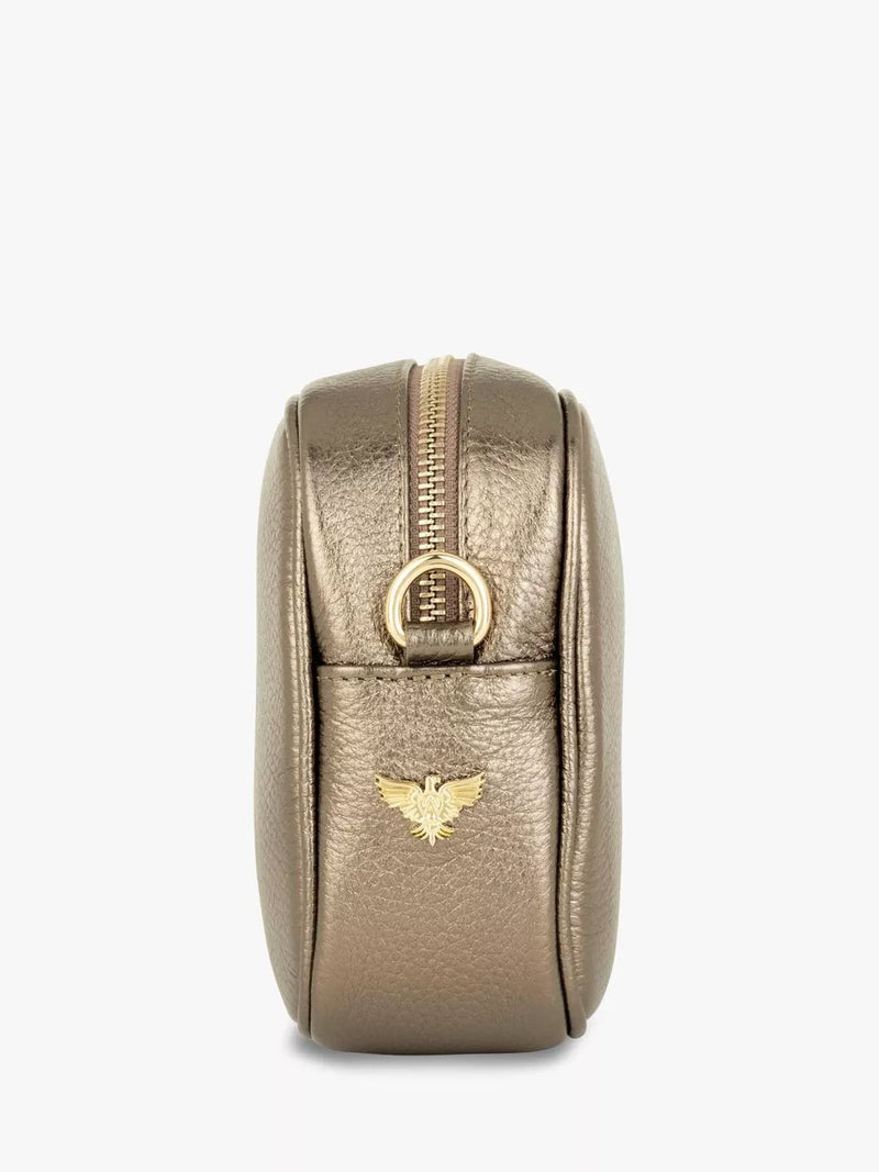 Apatchy London tassel leather crossbody bag bronze cheetah strap - British product