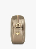 Apatchy London tassel leather crossbody bag bronze cheetah strap - British product
