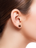 Be-Jewelled sterling silver amber stud earrings, imported from the UK