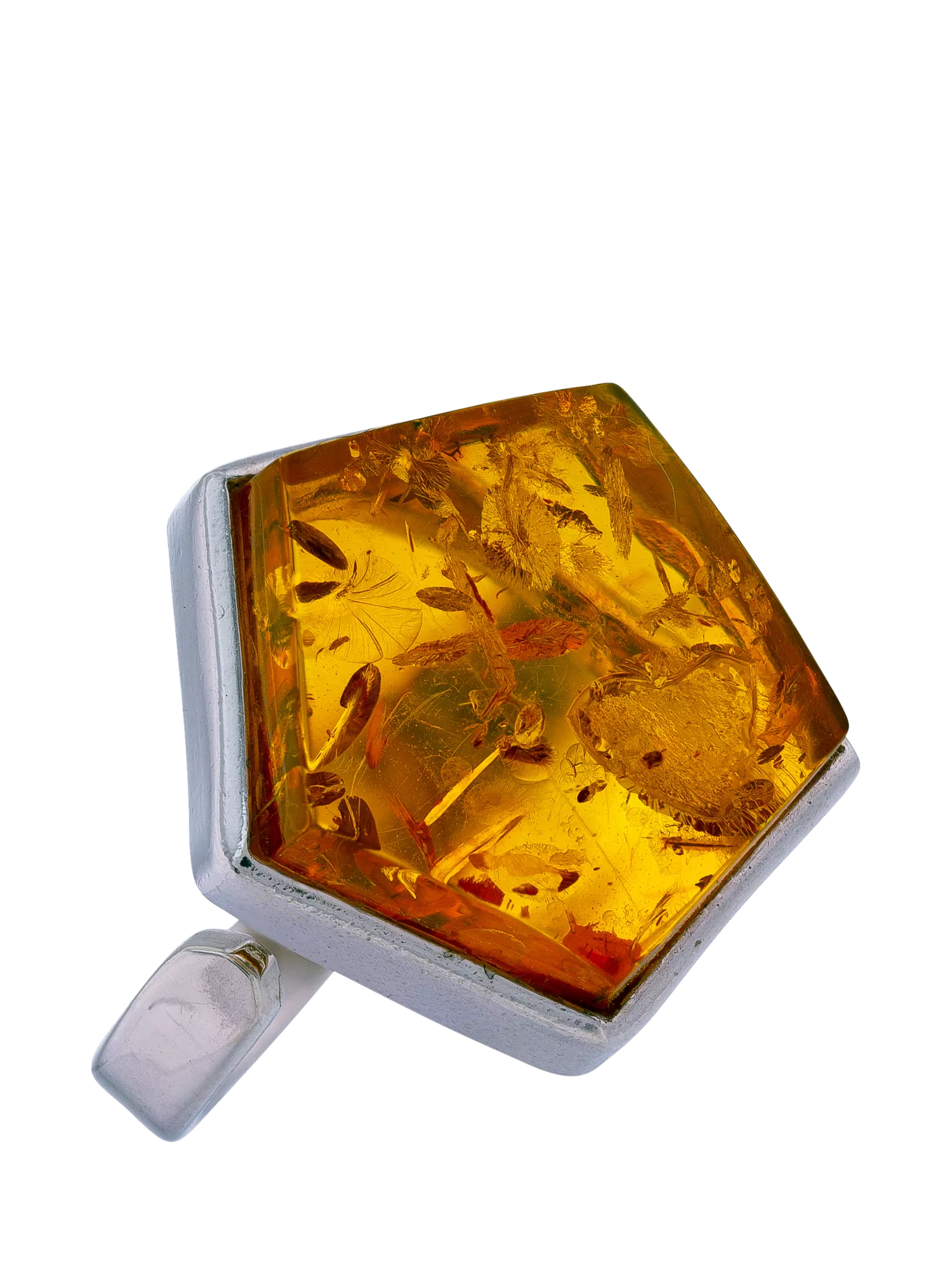 Be-Jewelled natural Baltic cognac amber ring adjustable - British product