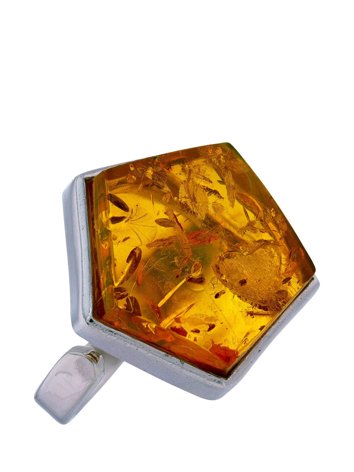 Be-Jewelled natural Baltic cognac amber ring adjustable - British product
