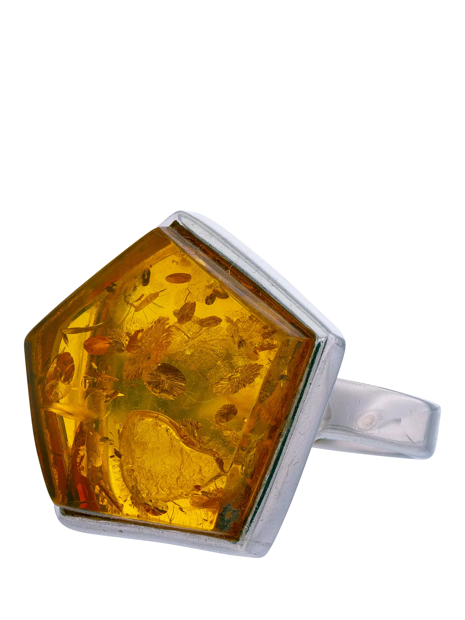 Be-Jewelled natural Baltic cognac amber ring adjustable - British product