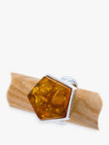 Be-Jewelled natural Baltic cognac amber ring adjustable - British product