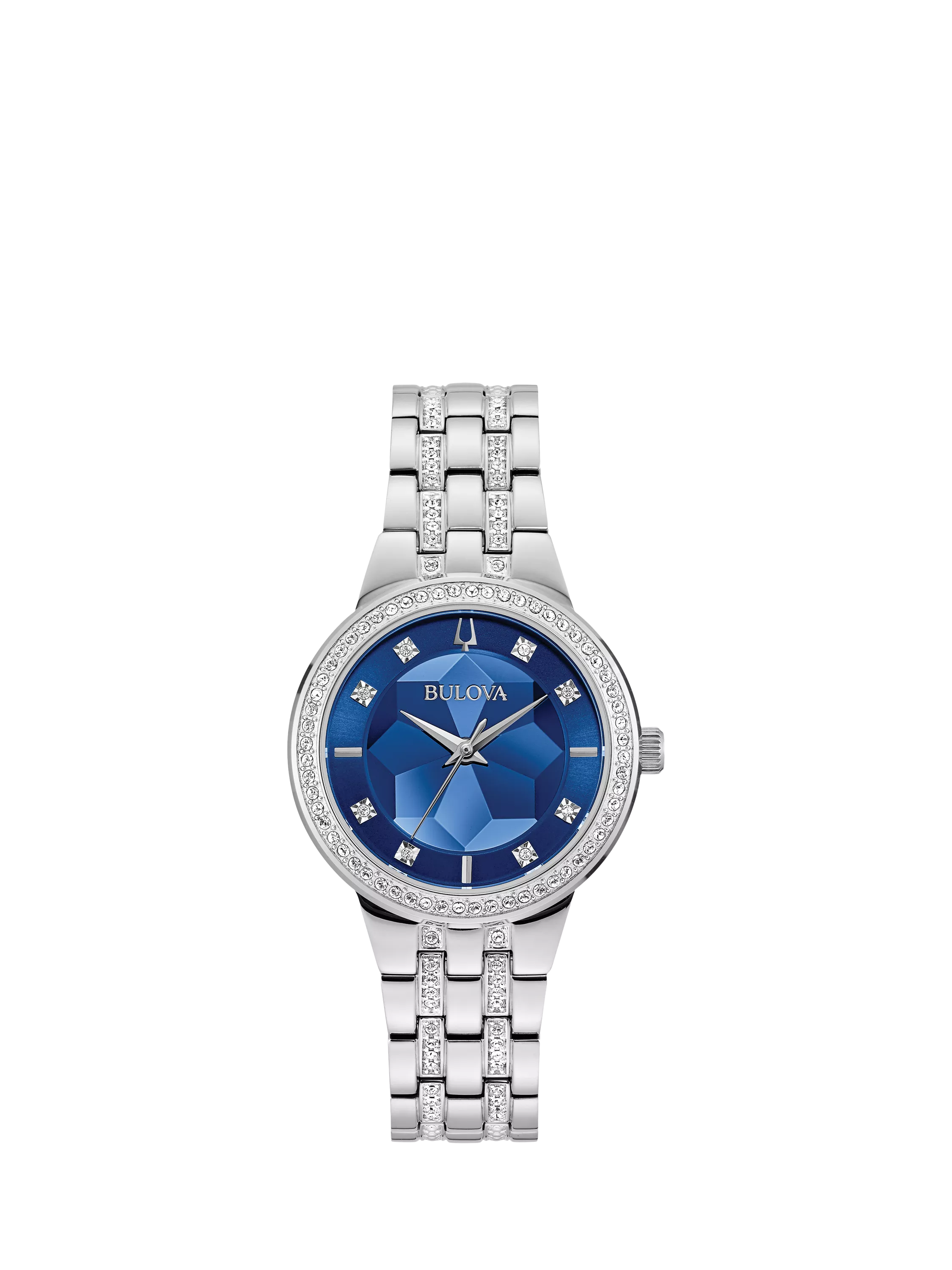Bulova Crystal Collection women's watch blue dial stainless steel (British brand)
