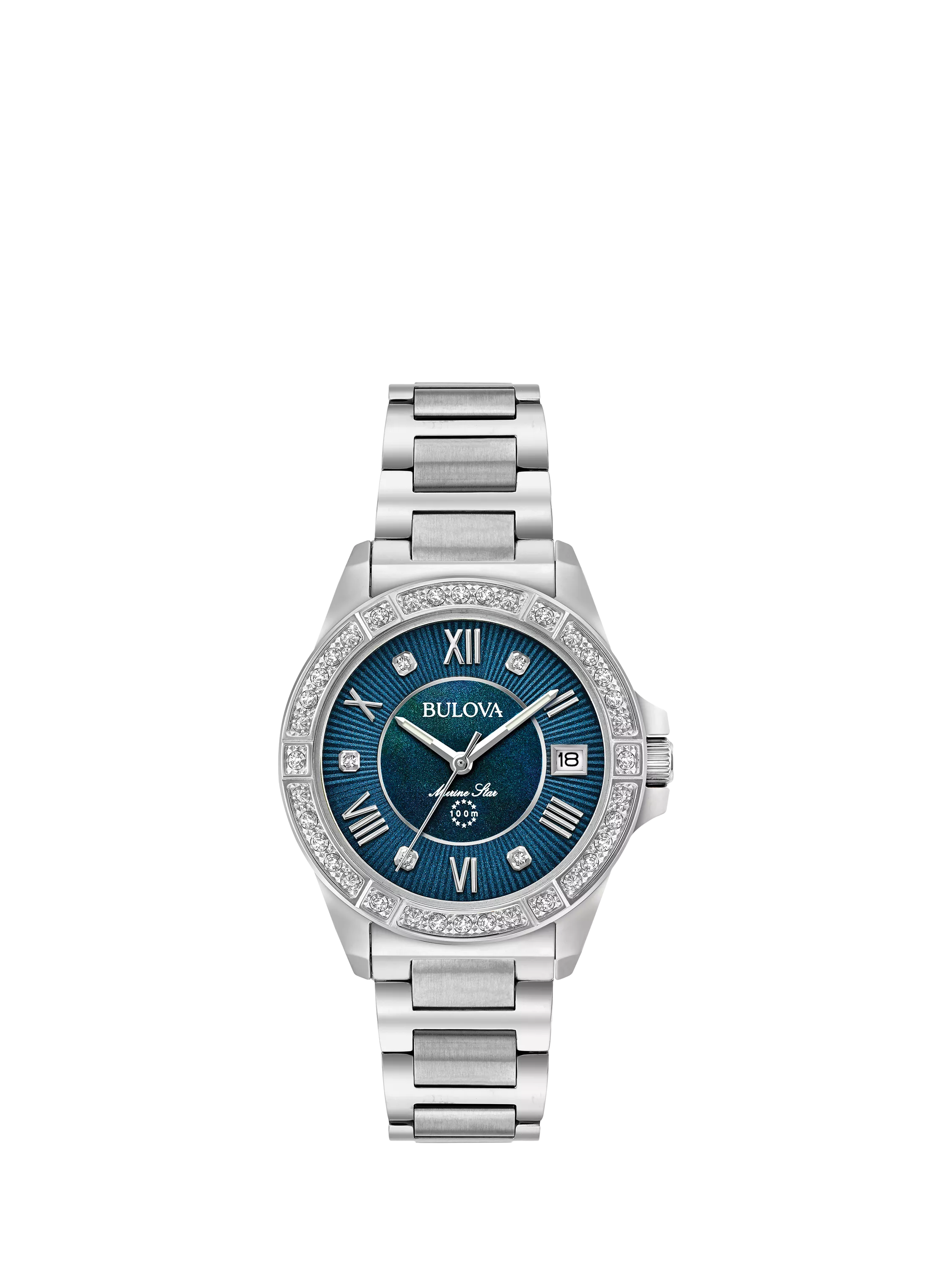 Bulova women's Marine Star watch mother of pearl dial - British product