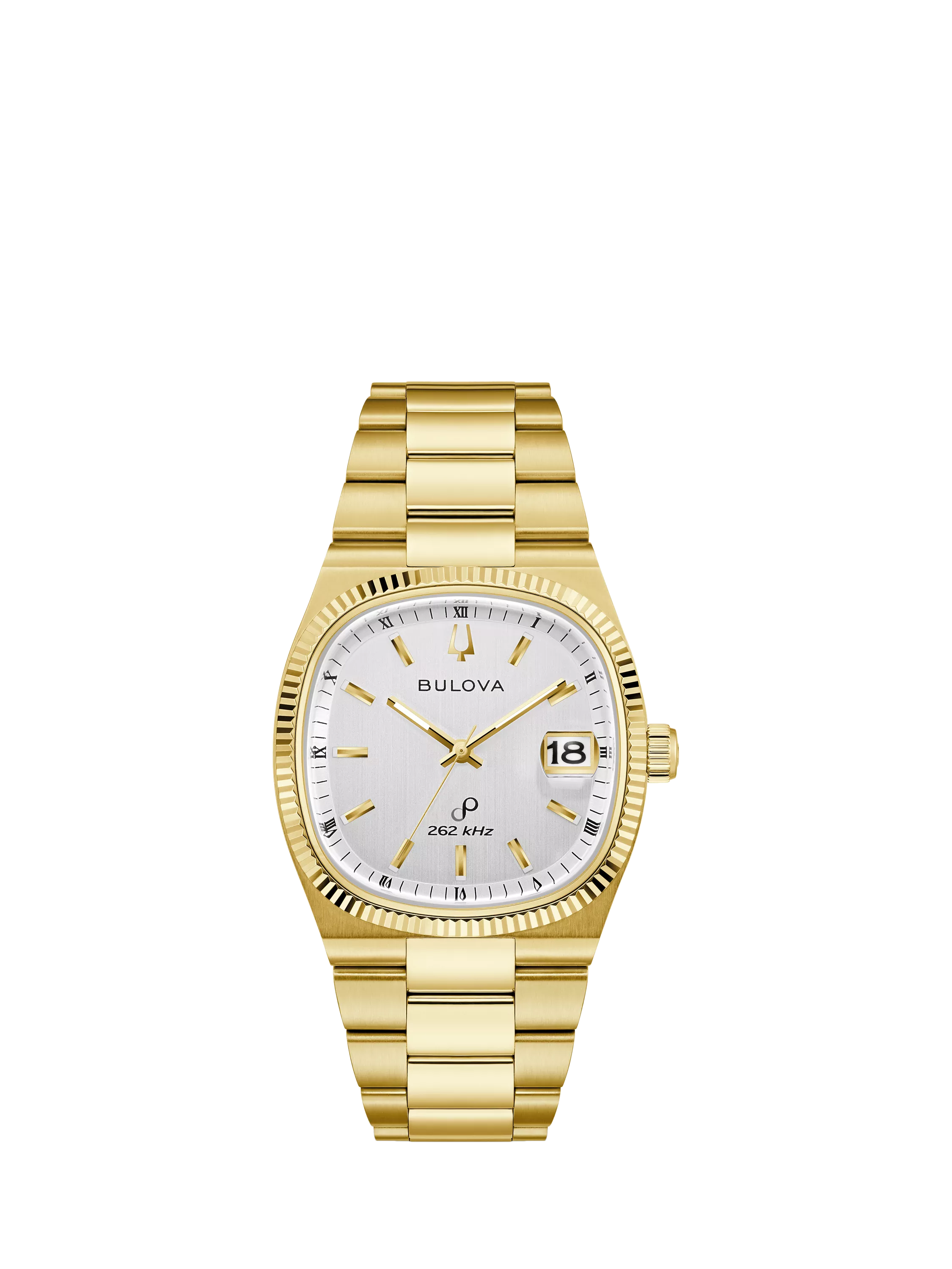 Bulova Super Seville square watch gold tone silver dial - British product