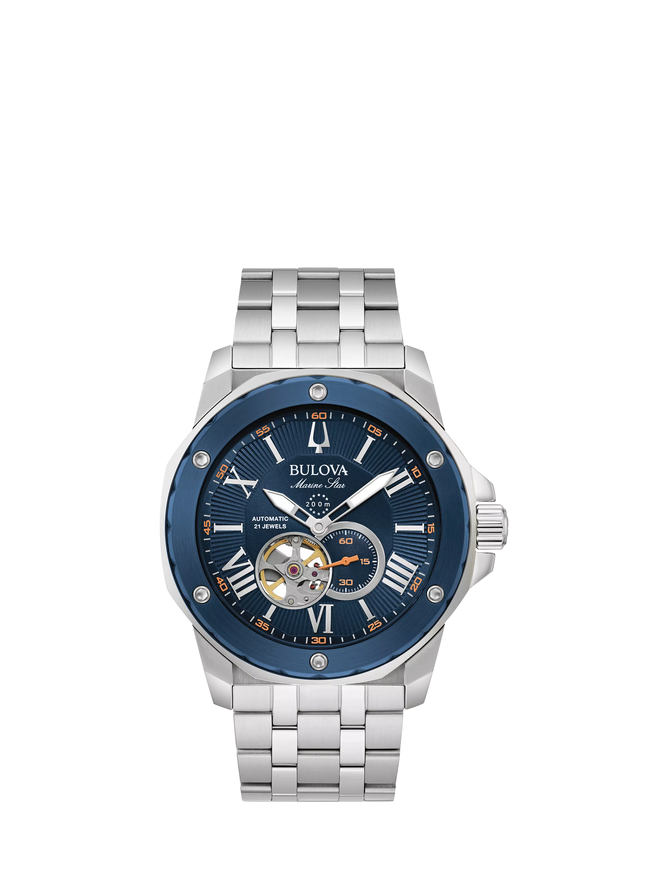 Bulova Marine Star men's automatic watch blue dial - British product