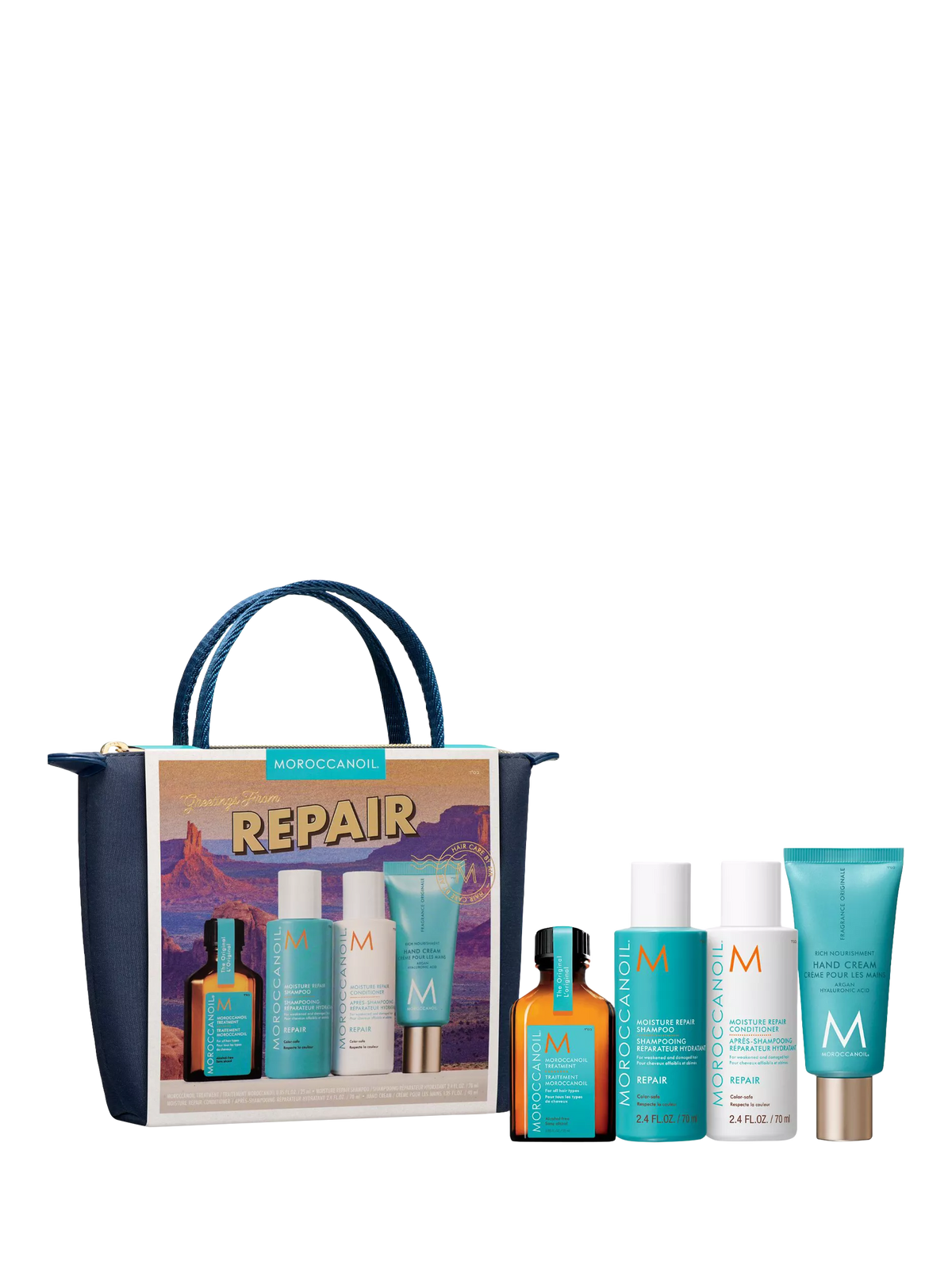 Moroccanoil travel haircare gift set, imported from the UK