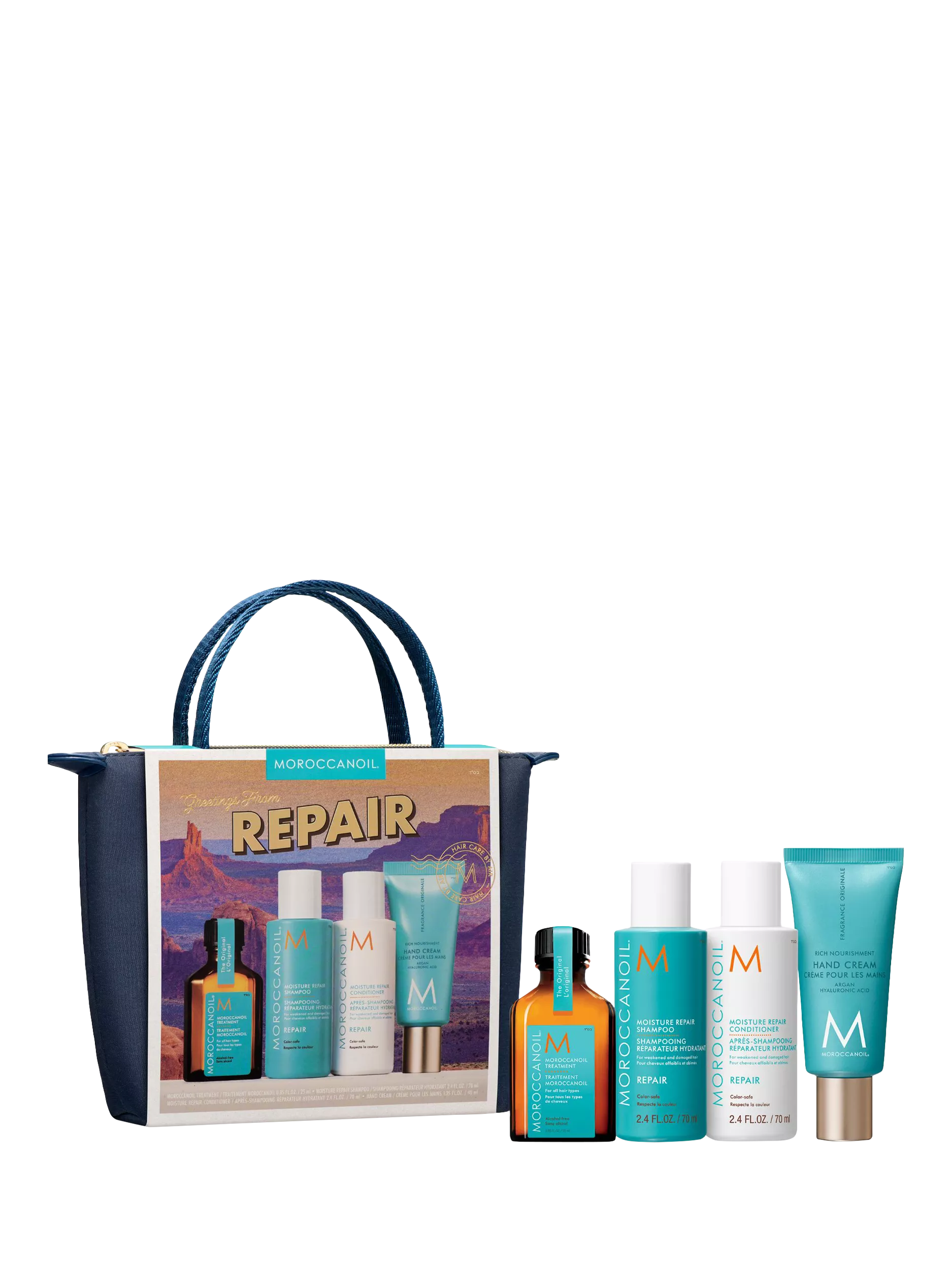 Moroccanoil travel haircare gift set, imported from the UK