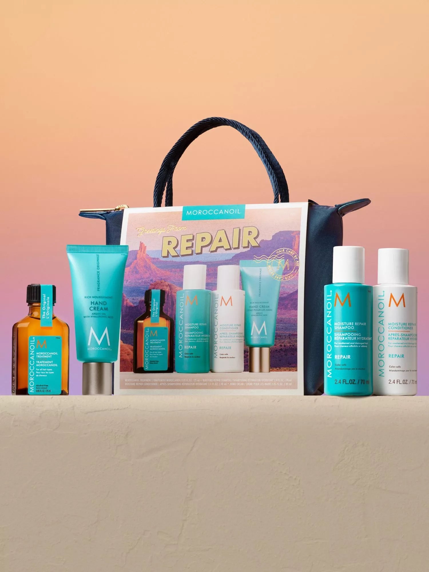 Moroccanoil travel haircare gift set, imported from the UK