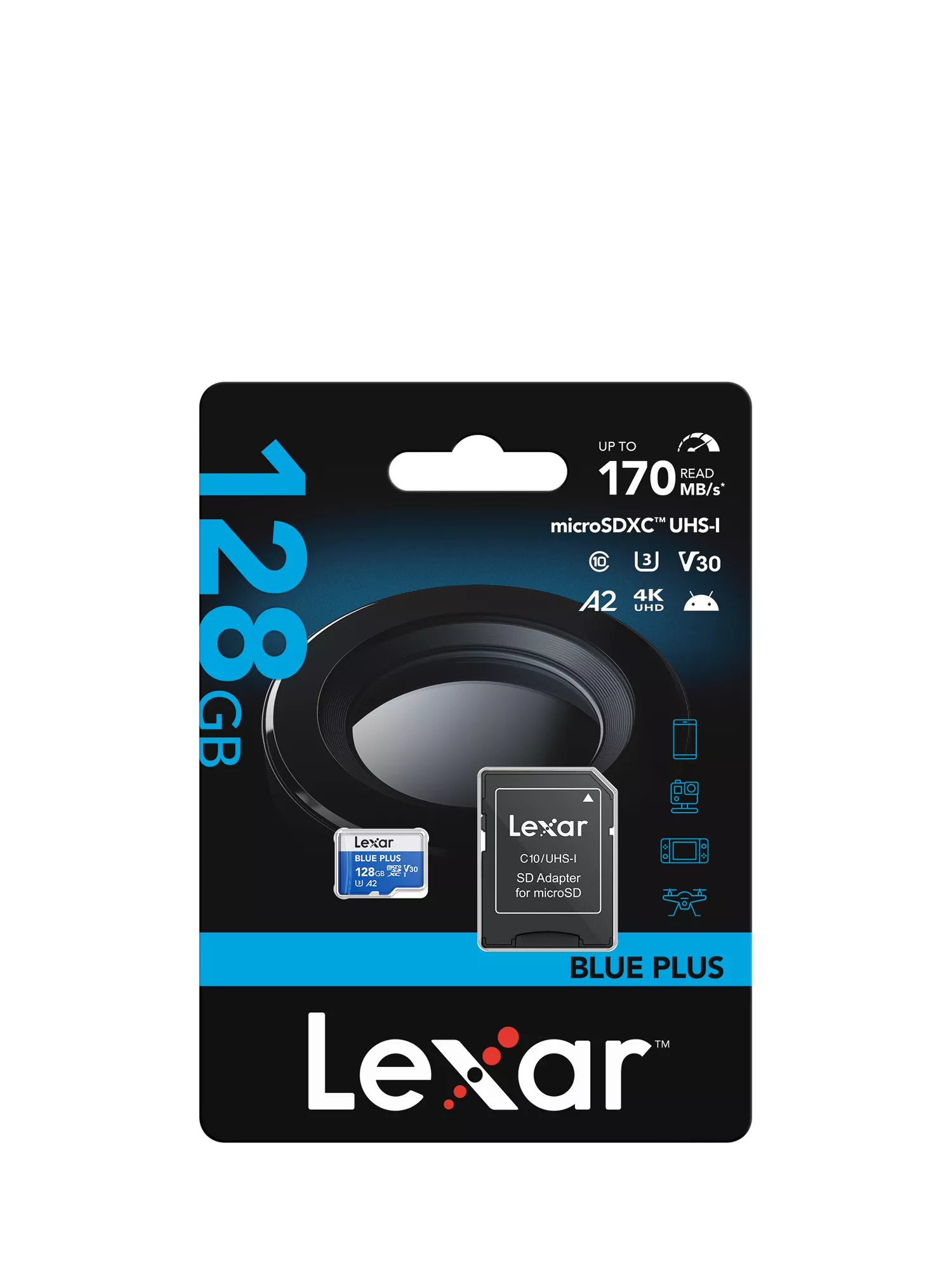 Lexar Blue Plus MicroSDXC 128GB, UK version