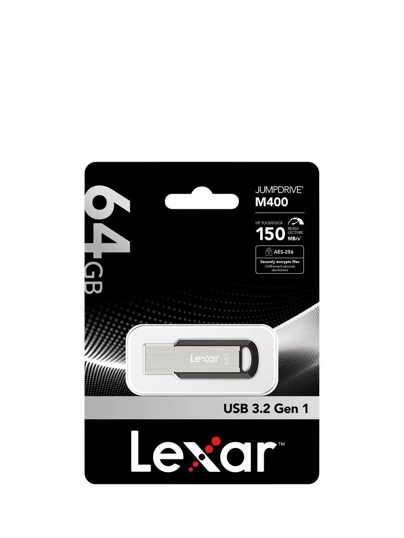 Lexar JumpDrive M400 64GB USB flash drive (British brand)