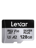 Lexar Silver Plus microSDXC memory card 128GB, UK version